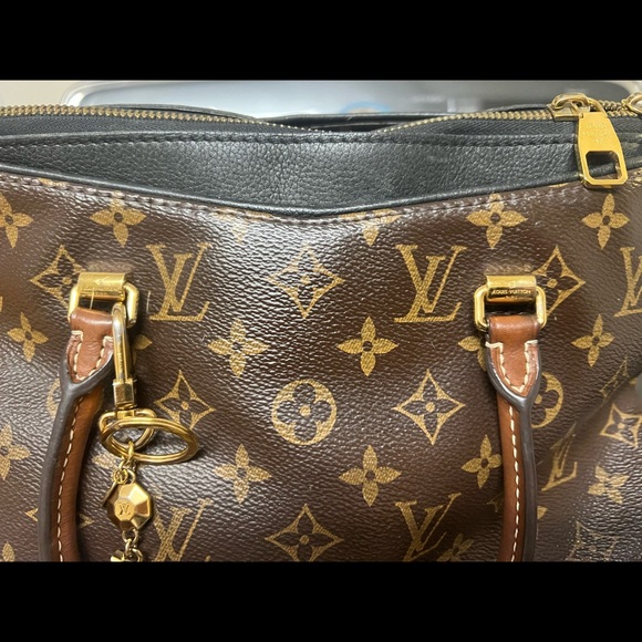 Louis Vuitton Pallas Monogram Noir w/ black cowhide trim, brown handles. - Picture 2 of 14